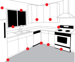 kitchen pest treatment locations